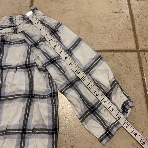 Dynamite Plaid Off-the-Shoulder Tie-Front Crop Top TG/XL - Picture 6 of 6